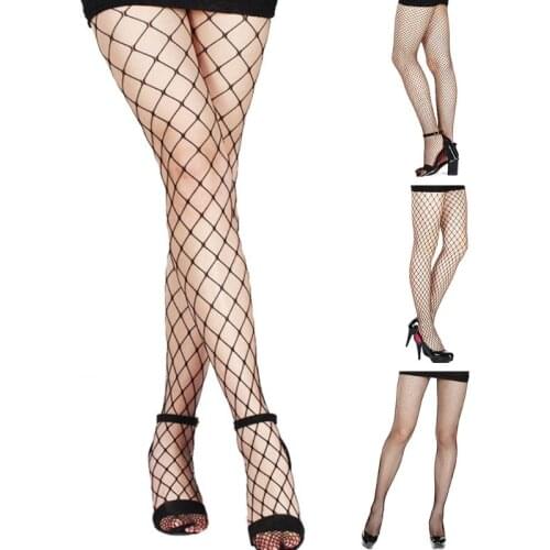 K3NF Women Black Fishnet Tights Socks Sexy Hollow Out See-Through Cross Mesh Pantyhose Stockings Party Lingerie Clubwear