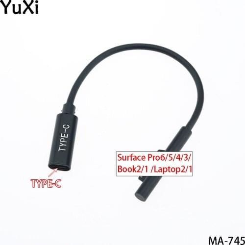 YuXi USB Type C Female To PD Power Supply Adapter Charging Cable For Microsoft Surface Pro6/5/4/3 Book2/1 Go/Laptop2/1