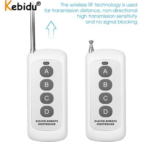 Learning Code 1527 433Mhz Remote Control RF Module Wireless 2/4 Button Antenna Reach 1000m Long Range For Lamps Lights Gate Door