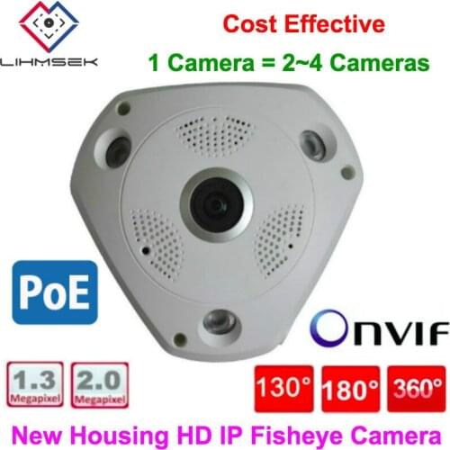 Lihmsek 1.3MP 960P 2.0MP 1080P IP Fisheye Camera with 130 180 360 Degree Wide Angle Lens Support POE ONVIF P2P IPC Fisheye