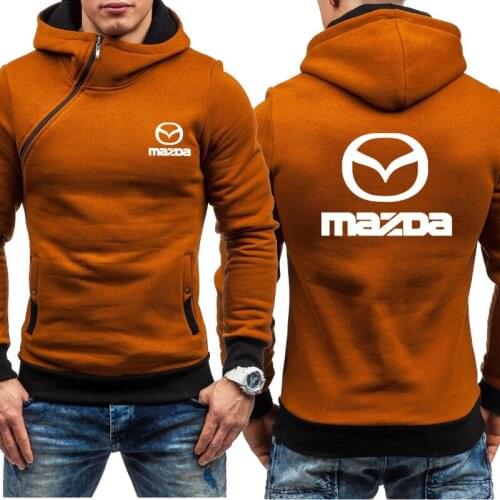 Fashion Spring Autumn Hoodies Men Mazda Car Logo printing Casual high quality Cotton casual Oblique chain Mens Hoodie