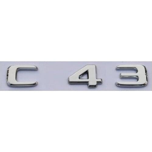 New Chrome ABS Rear Trunk Letters Badge Badges Emblem Emblems Sticker for Mercedes Benz C43 AMG 2017 2019