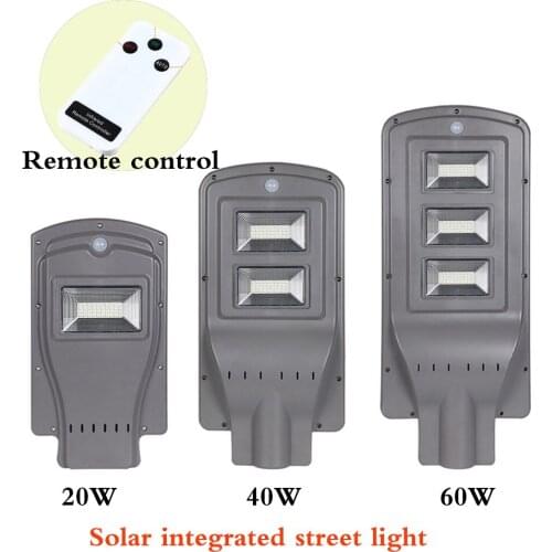 New Solar Street Light Integrated Outdoor Lighting 20W 40W 60W LED Solar Intelligent Lamp Head With Pick arm