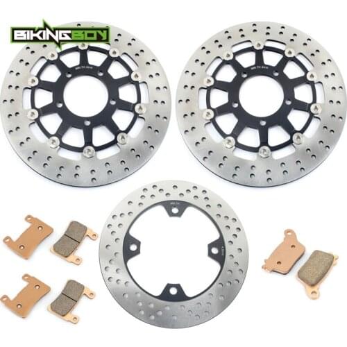 BIKINGBOY Front Rear Brake Discs Disks Rotors Pads For Kawasaki Ninja ZX6R 636 13 14 15 16 17 ZX-6R ZX636 ABS 2013-2017 Full Set