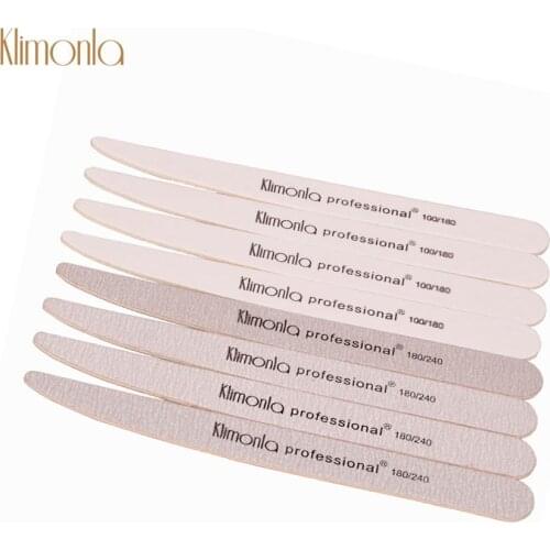 10Pcs/lot Nail File Manicure Sanding Buffer Wooden Nail Files 100/180/240 Knife Shape Designed Nail Care UV Polishing Tools