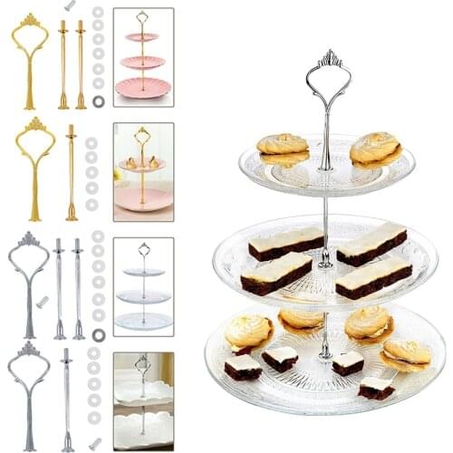 2/3 Tier Crown Design Cake Stand (Plate Not Included) Zinc Alloy Cupcake Fittings Wedding Cake Plate Stand Fruits Placed Tool