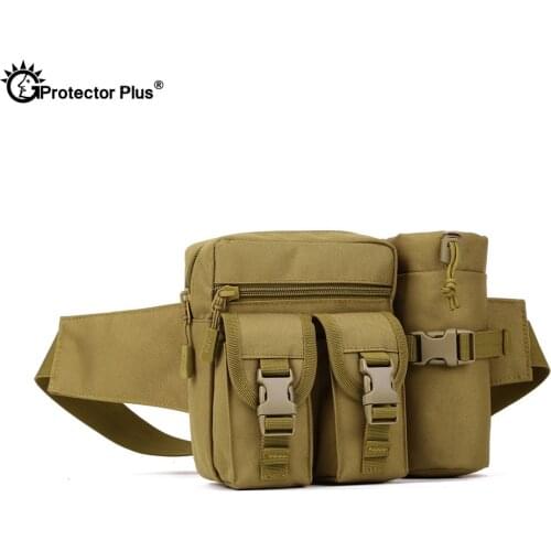 PROTECTOR PLUS Tactical Water Bottle Waist Bag Military Outdoor Sports Camping Travel Waterproof 900D Nylon Bag With Water Pouch