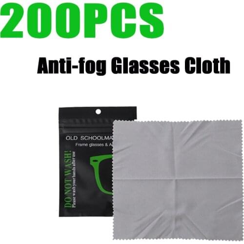200Pcs Reusable Anti-Fog Wipes Glasses Pre-moistened Antifog Lens Cloth Defogger Eyeglass Wipe Prevent Fogging for Glasses