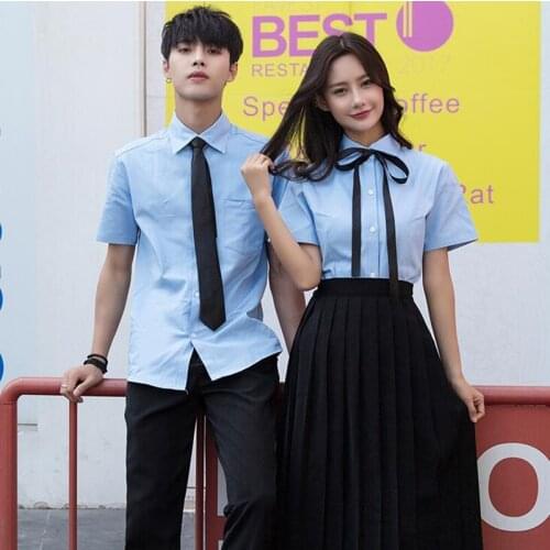 Class School Uniform Collage Style Summer Girls Graduation Skirt Shirt Set High School Students British Boy Uniforms Suit H2439