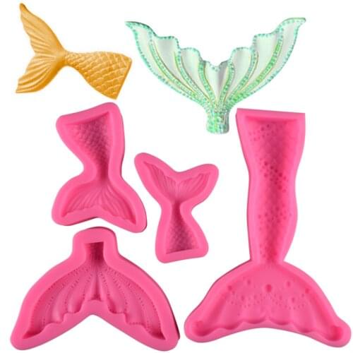 Fishtail Mermaid Tail DIY Fondant Cake Decoration Mold Silicone Handmade Soap Mould Chocolate Moulds Baking Tools