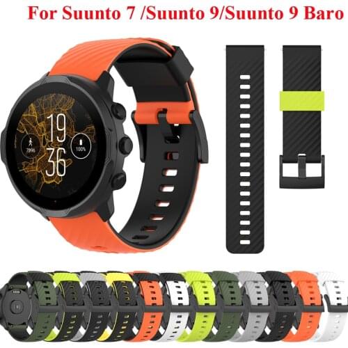 For Suunto 7/Suunto 9 Replacement Wristband Soft Silicone Sports Watch Strap For Suunto 9 Baro/9 Spartan/9 GPS Watch Band Belt