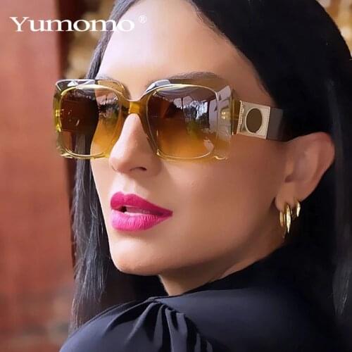 2021 New Luxury Brand Square Oversized Sunglasses Women Vintage Gradient Ladies Sun Glasses Female Fashion Eyewear Shades UV400