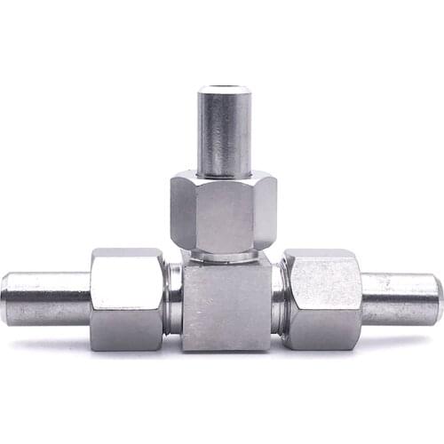 Butt Welding 10/12/16/22mm Tube OD Tee 3 Ways Connector Adapter 304 Stainless Steel