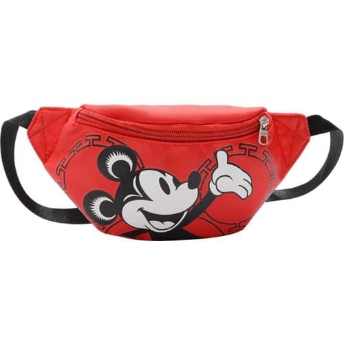 Disney Mickey mouse boy canves messenger bag doll Belt bag shoulder bag cartoon minnie girl lady small waist bag chest bag