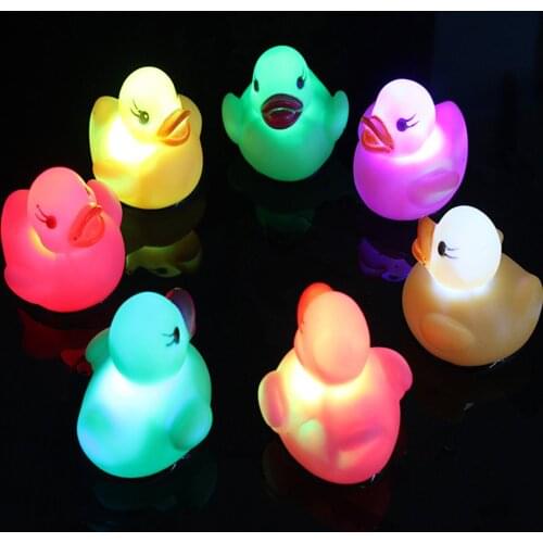 Led Water Induction Glow Duck Floating Water Flash Duck Baby Bath Play Ducks Floating Water Duck Toy