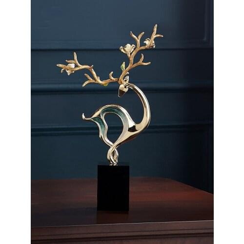 Light luxury enamel sika deer decorations creative living room home TV cabinet wine cabinet decorations