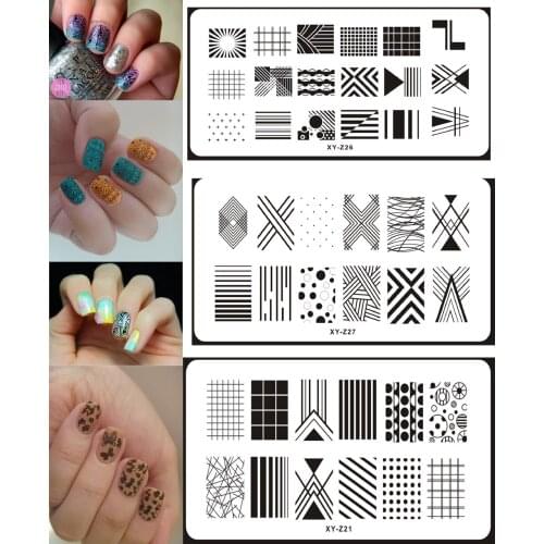 2017 New beauty of simplicity-Geometric Styles XY-Z 19- 38 Templates Nail Art Polish Decor Plate Geometric Pattern Nail Art