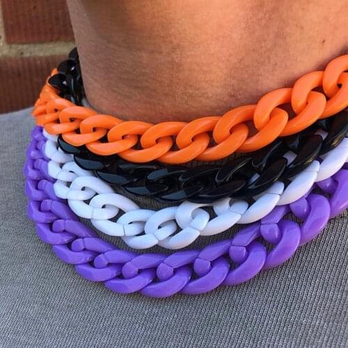 New Trendy Acrylic Chain Choker Necklace For Women Men Vintage Long Chain Thick Necklace Fashion Female Party Jewelry Gifts