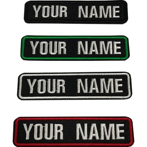 10X2.5cm(4*1inch) Embroidery Custom Name Text Patch Stripes badge Iron On Backing Patches For Clothes Backpack Hat