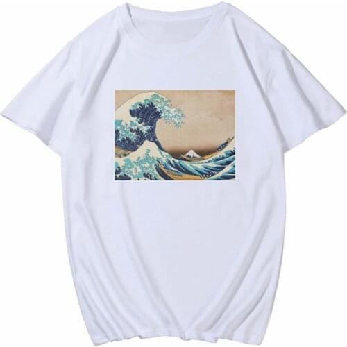 Women Harajuku Japanese T-shirt 2020 Summer Ukiyo Cool Print Tee Shirt Casual Short Sleeve Men Top T Shirt Feminina Streetwear