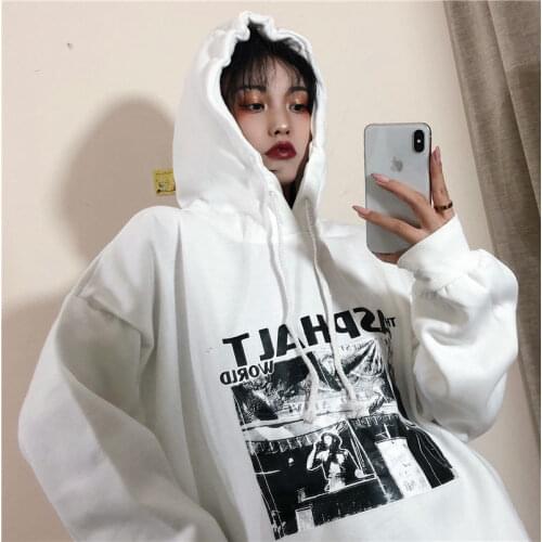 Oversize Fashion Printed Women Hoodies 2020 Autumn New Womens Hooded Sweatshirts Hip Hop Woman Streetwear Casual Pullover
