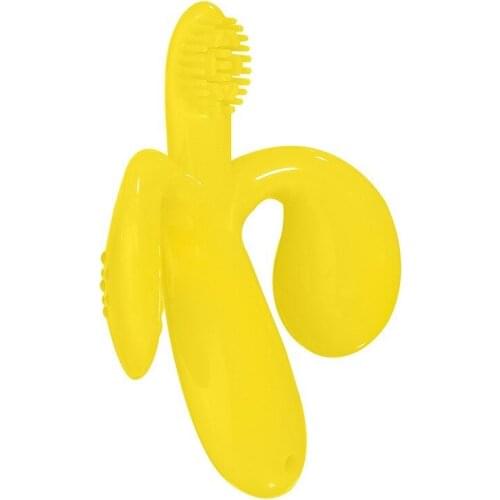 1PC Baby Teether Toys Toddle Safe BPA Free Banana Teething Silicone Chew Dental Care Toothbrush Nursing Beads Gift For Infant
