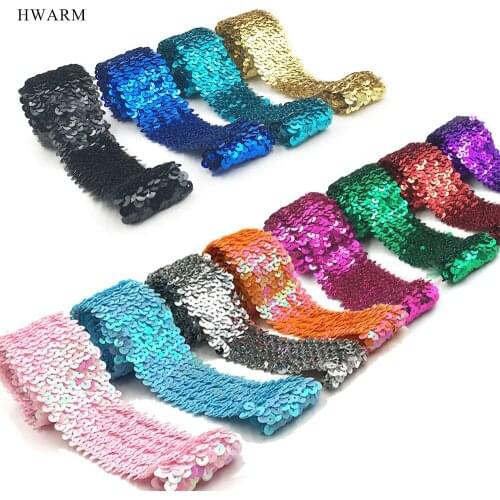 10yard 4.8cm Elastic Sequins Bead Lace Fabric Strap Dance Dress Accessories Wedding Decoration For Home Sewing Trim Skirt Pillow