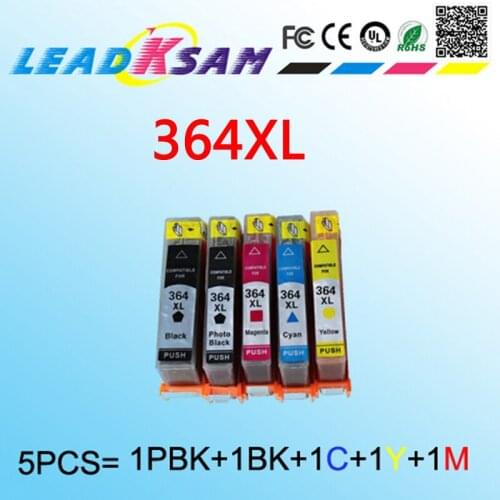 5x replace for hp364 364xl ink cartridge for hp 364 Photosmart Wireless B109a B109d B109f B109n Plus B209a B209c B210a B210c