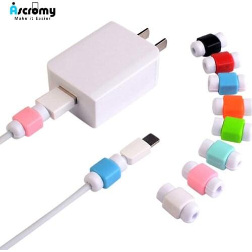 Ascromy 10PCS Charger Cable Protector Data Charging Cable Saver Winder For Apple iPhone X XR XS Max 7 Plus 8 6 6S Wire Cord Bite