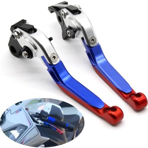 For BMW S1000RR 2010-2018，S1000RR HP4 2012-2015 Blue+Red Motorcycle Accessories Adjustable Folding Extendable Brake Clutch Lever