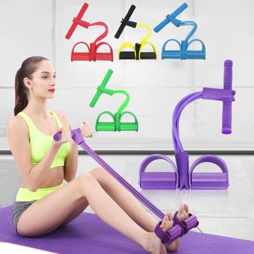 4 Elastic Pull Ropes Exerciser Rower Belly Resistance Band Home Gym Training Elastic Bands For Fitness Equipment Workout X277B-1