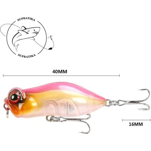 10 Colors 4cm/3.2g Artificial Popper Insect Floating Plastic Hard Bait 3D High Simulation Eyes Bionic Bait Sea Fishing Lure