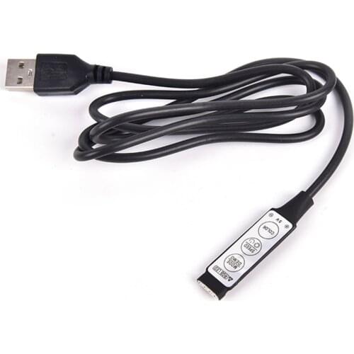 USB RGB Controller DC5V Led Dimmer with 3 Keys 4 Pin Female Connector for 5V RGB Led USB Strip 19 Dynamic Modes For Led Strip