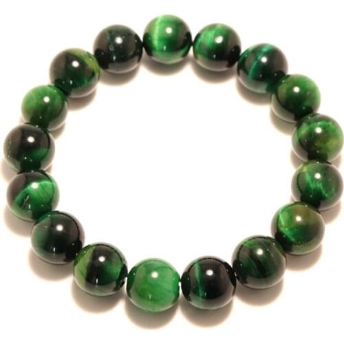 Noter 100% Natural Tiger Eye Beaded Bracelets Men Boy High Quality Dark Blue Green Gold Color Smooth Tiger Eye Braslet Stone