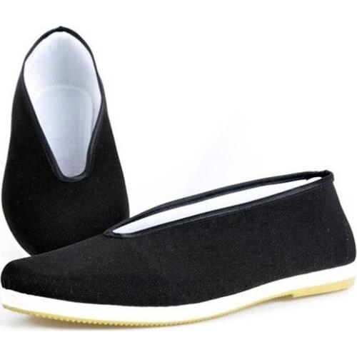Latin Dance Shoe Chinese Clothing Boots MENS SHOES Martial Arts Scholar Flat Opera Comfortable Standard Code Black Cloth Shoes