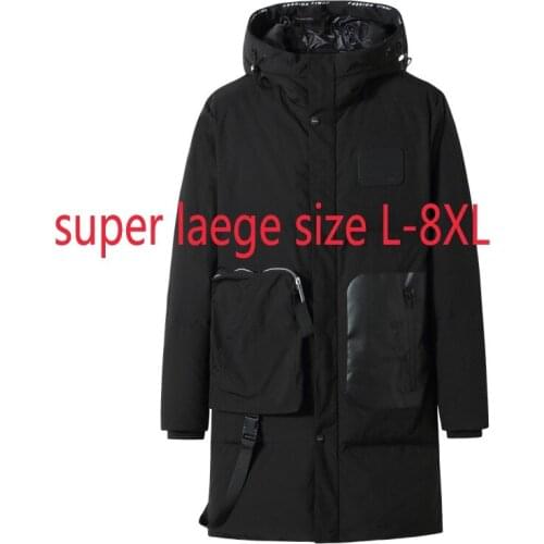 New Arrival Super Large Winter Men Fashion Casual Long Hooded Down Jacket White Duck Down Thick Plus Size XL-3XL4XL5XL6XL7XL8XL