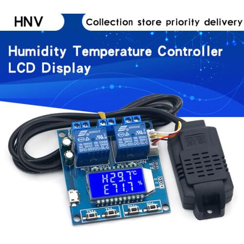 Humidity Temperature Controller Digital Thermometer Hygrometer Control Module Dual Output LCD Automatic Constant Regulator Board