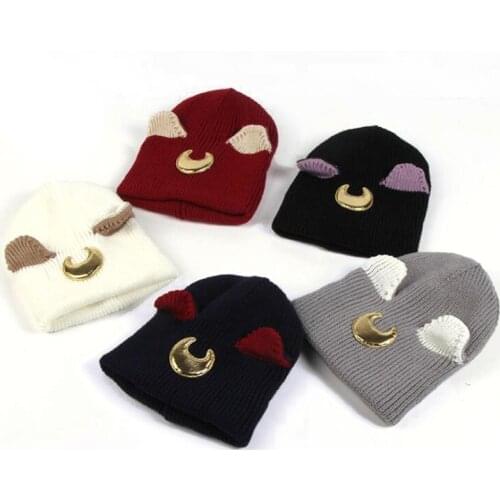 Anime Accessories Hat Sailor Moon Black Cat Luna Beanie Cute Caps for Women Girl Knitted Gorros Gift