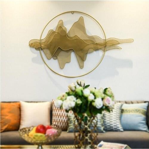 Modern Wrought Iron Fake Landscape Wall Hangings Home Livingroom Wall Mural Ornaments Hotel Porch Wall Sticker Decoration Crafts