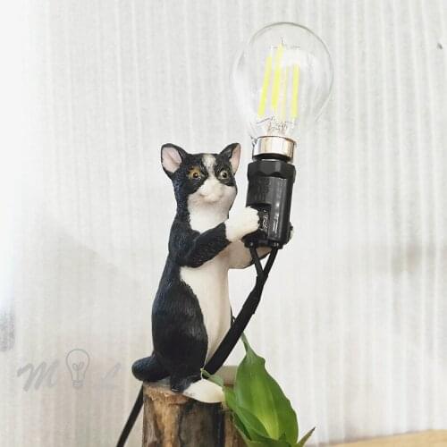 Modern Kitty Lamp Minimalist Night Light Resin Cat for Children Gift Study Desk Light Christmas Decoration Nightlight Led Lamp