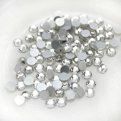 Nail Art Rhinestone Crystal Clear flatback glass Rhinestones for nails stones Non Hot fix/glue on DIY clothes decorations