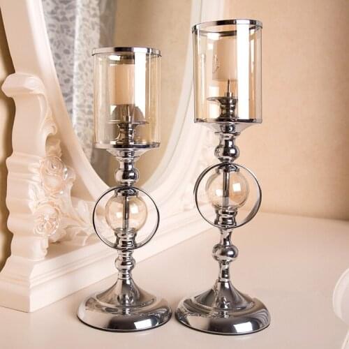 Wedding Candle Holders Candlesticks Metal Crafts Modern Glass Table Centerpieces Home Christmas Decor 50XX150