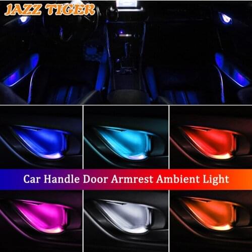 4PCS Ambient Light Car Interior Inner Door Bowl Handle Armrest Light Atmosphere Light For Chevrolet Sonic Bolt Spark Onix Impala