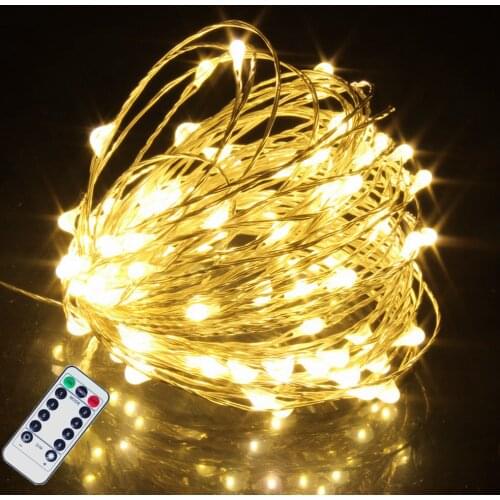 5M 10M 20M Fairy lights Copper Wire LED String Lights With Remote Control For Garland Christmas Tree Wedding Room Decoration