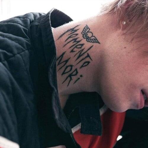 Latin You Just A Human Black Neck Fake Tattoo Stickers for Men Body Arm Art Waterproof Temporary Tatto Flash Tatoo Decals