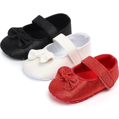 New Baby Girl Shoes Sequined Infant Girl Soft Sole Shoes Princess Crib First Walkers Toddler Kids Blingbling Crib Shoes Bow