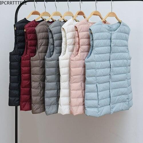 Ultra Light Duck Down Vest Women Matt Fabric Lightweight Coat Warm Female Windbreaker Women Down Vest Jackets