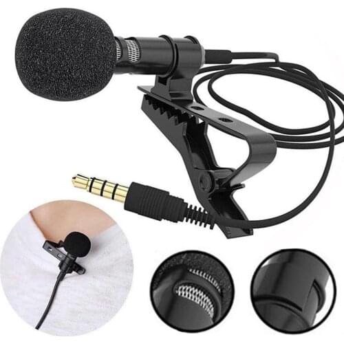 Universal 3.5mm Wired Microphone Protable Mini Lapel Clip Microphone for Transmitter KTV Karaoke Recording Handheld Microphone