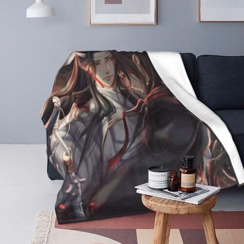 Mo Dao Zu Shi Blanket Flannel All Season Weiying Fanart Breathable Ultra-Soft Throw Blanket for Sofa Bedroom Quilt