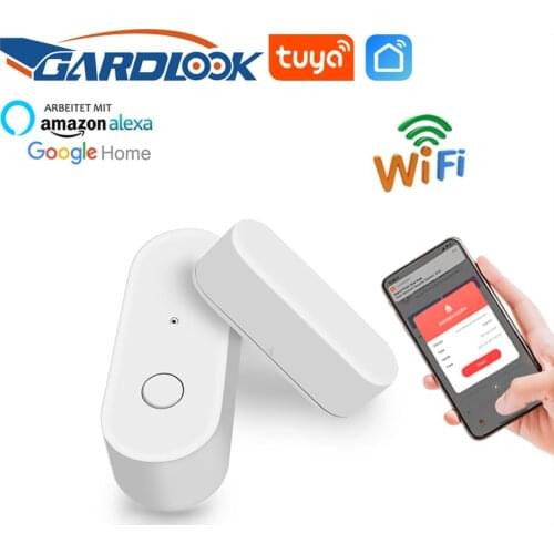 WiFi Door Sensor Tuya Smart Door Open Closed Detectors WiFi App Notification Google Home Alexa Power Saving Battery Work 1 Year